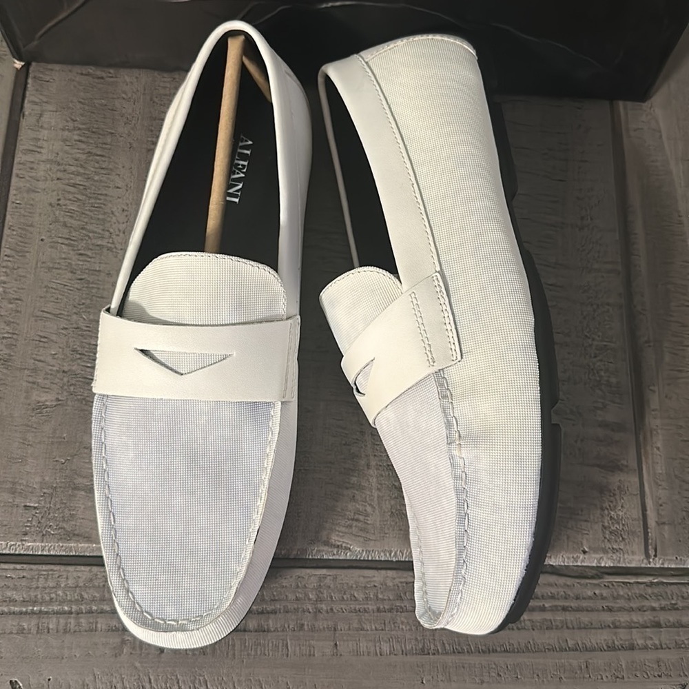 Alfani Men's Iker Penny Driving Loafers white size 9.5M